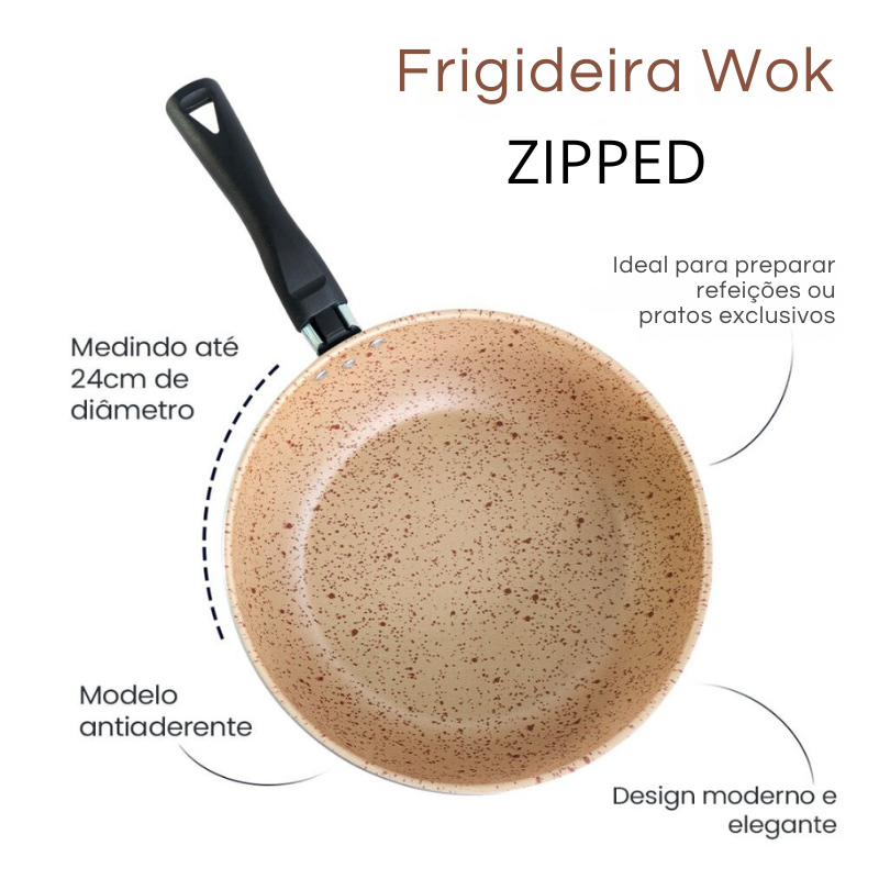 Frigideira Cerâmica Antiaderente WOK Zipped + ebook